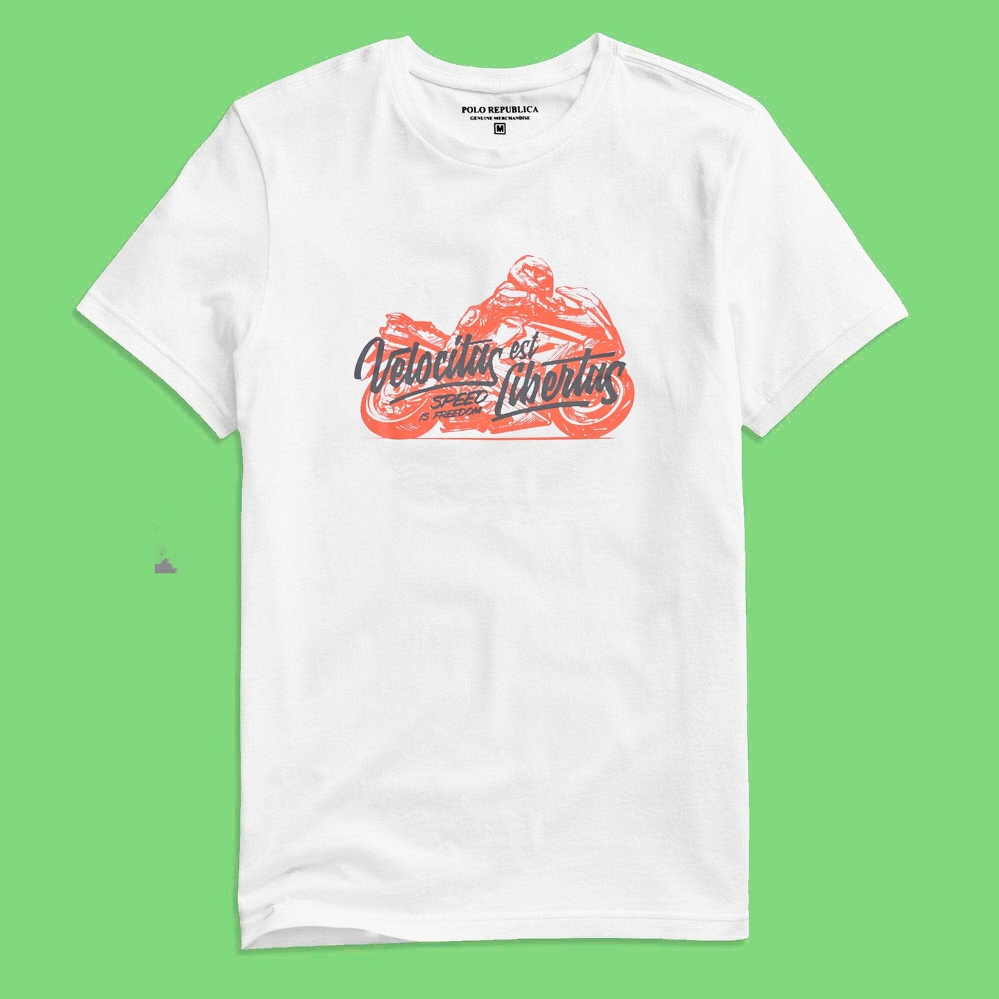 Polo Republica Men's Velocitas Libertas Printed Crew Neck Tee Shirt Men's Tee Shirt Polo Republica