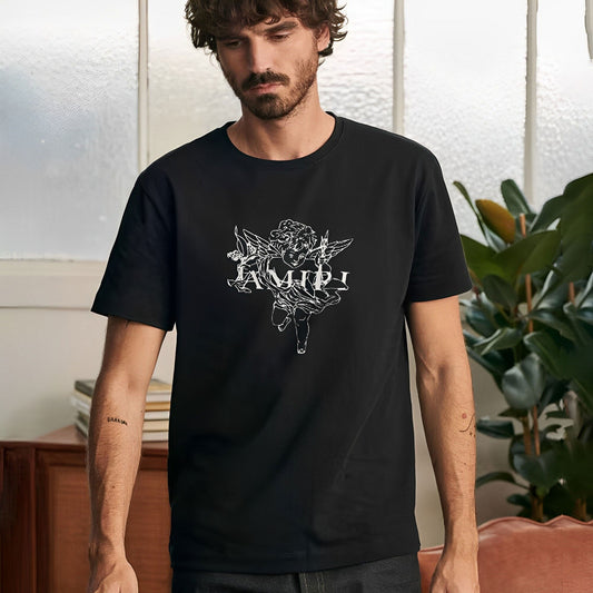 Polo Republica Men's Amiri Printed Crew Neck Tee Shirt Men's Tee Shirt Polo Republica Black S