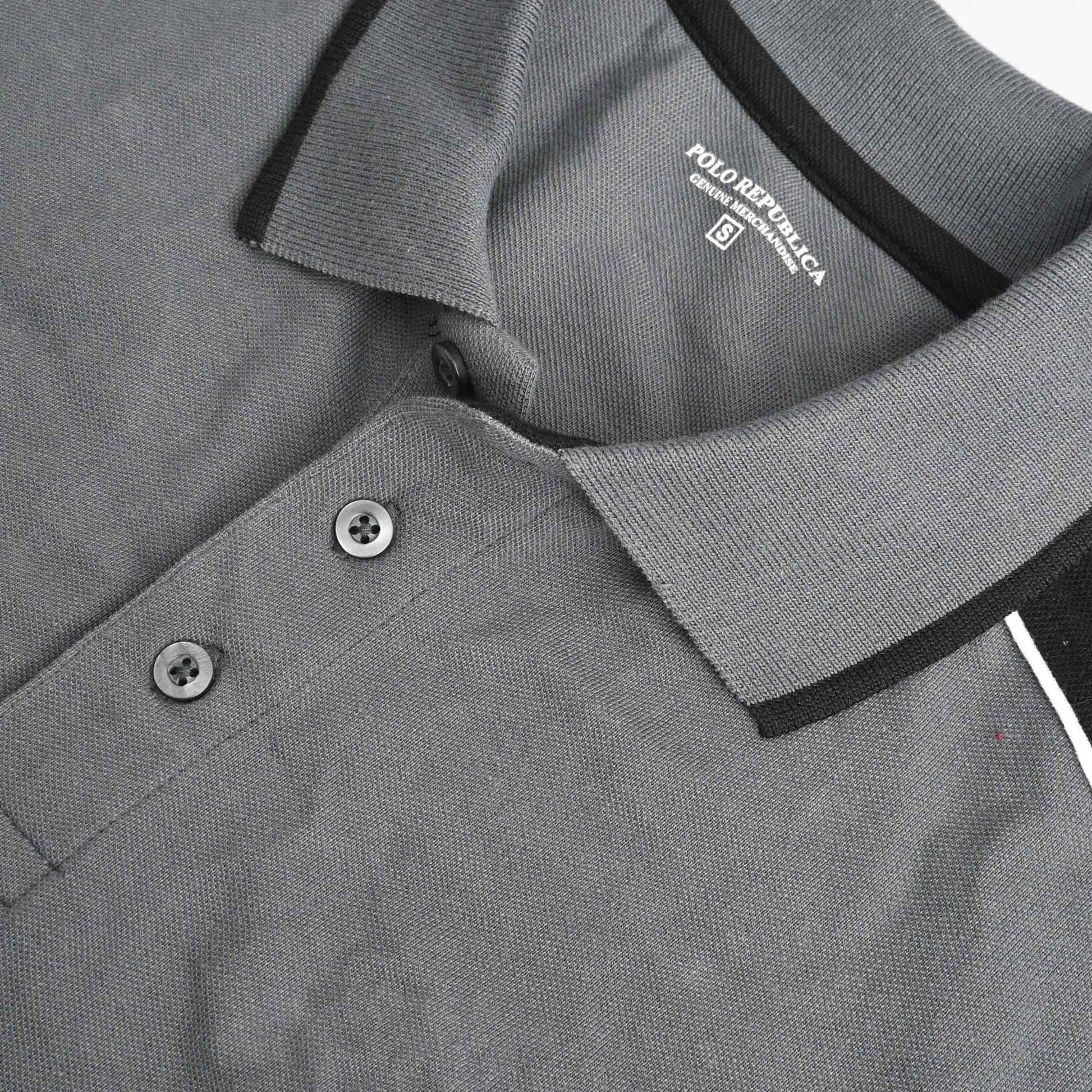 Polo Republica Men's Deer & 8 Embroidered Contrast Panels Polo Shirt Men's Polo Shirt Polo Republica