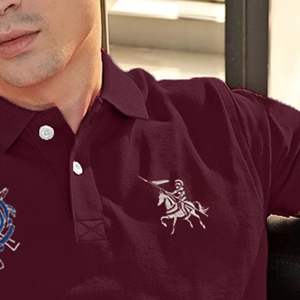 Polo Republica Men's PRC Crest & Horse Embroidered Short Sleeve Polo Shirt Men's Polo Shirt Polo Republica