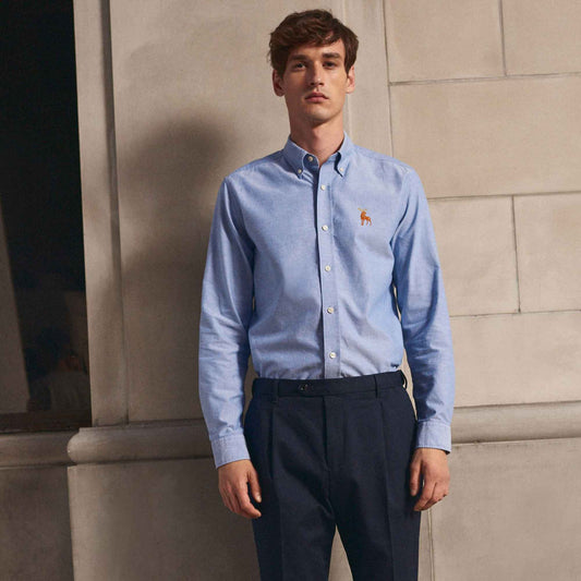 Polo Republica Men's Moose Embroidered Premium Casual Shirt Men's Casual Shirt Polo Republica Powder Blue S