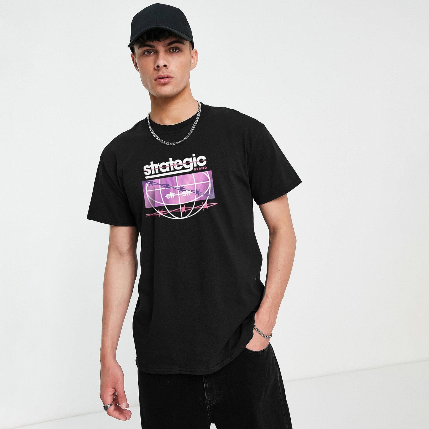 Polo Republica Men's Strategic Printed Short Sleeve Tee Shirt Men's Tee Shirt Polo Republica Black S