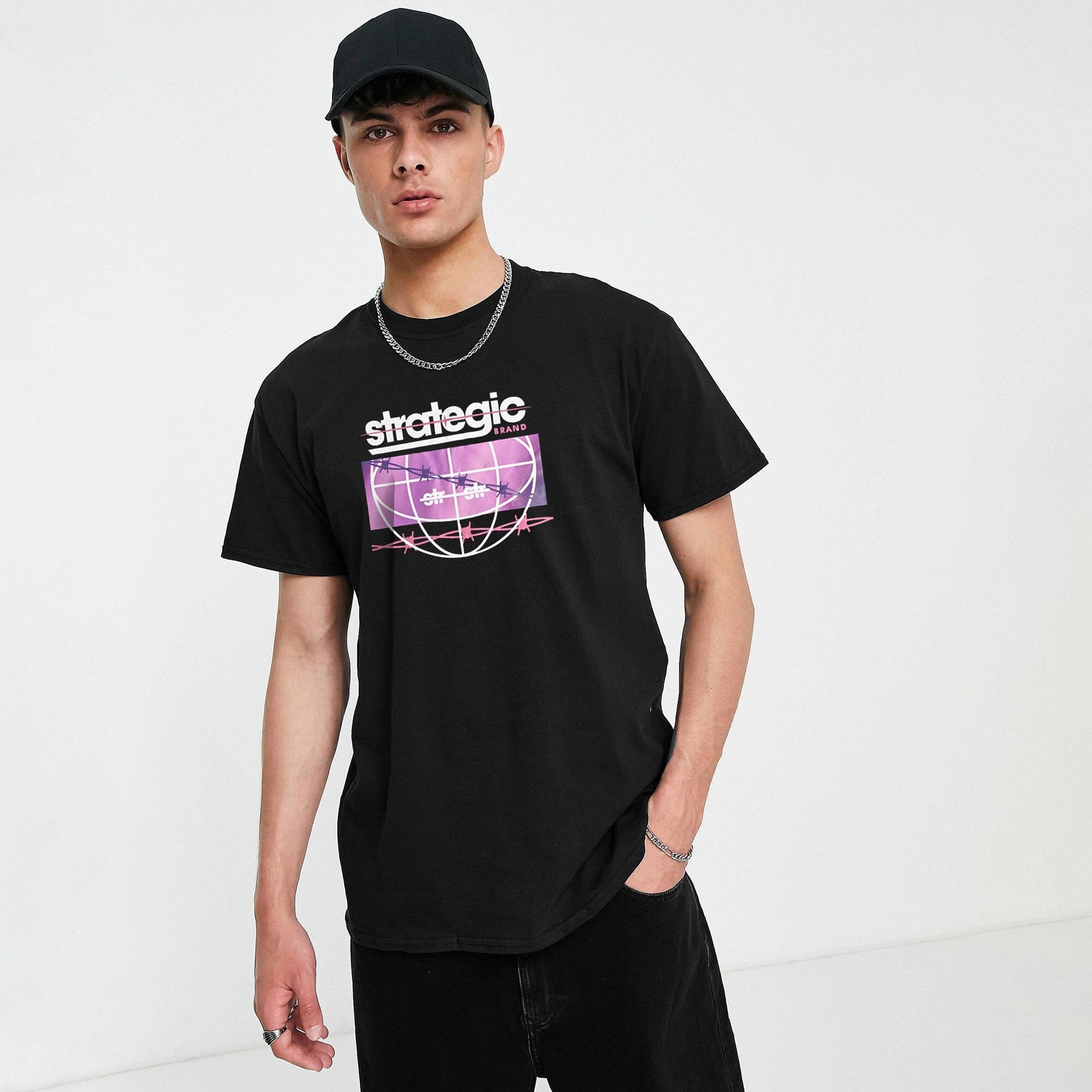 Polo Republica Men's Strategic Printed Short Sleeve Tee Shirt Men's Tee Shirt Polo Republica Black S