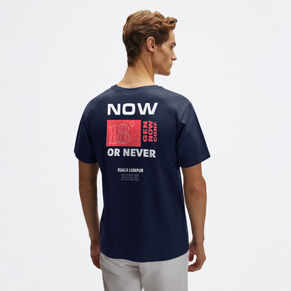 Polo Republica Men's Now Or Never 18 Printed Crew Neck Tee Shirt Men's Tee Shirt Polo Republica