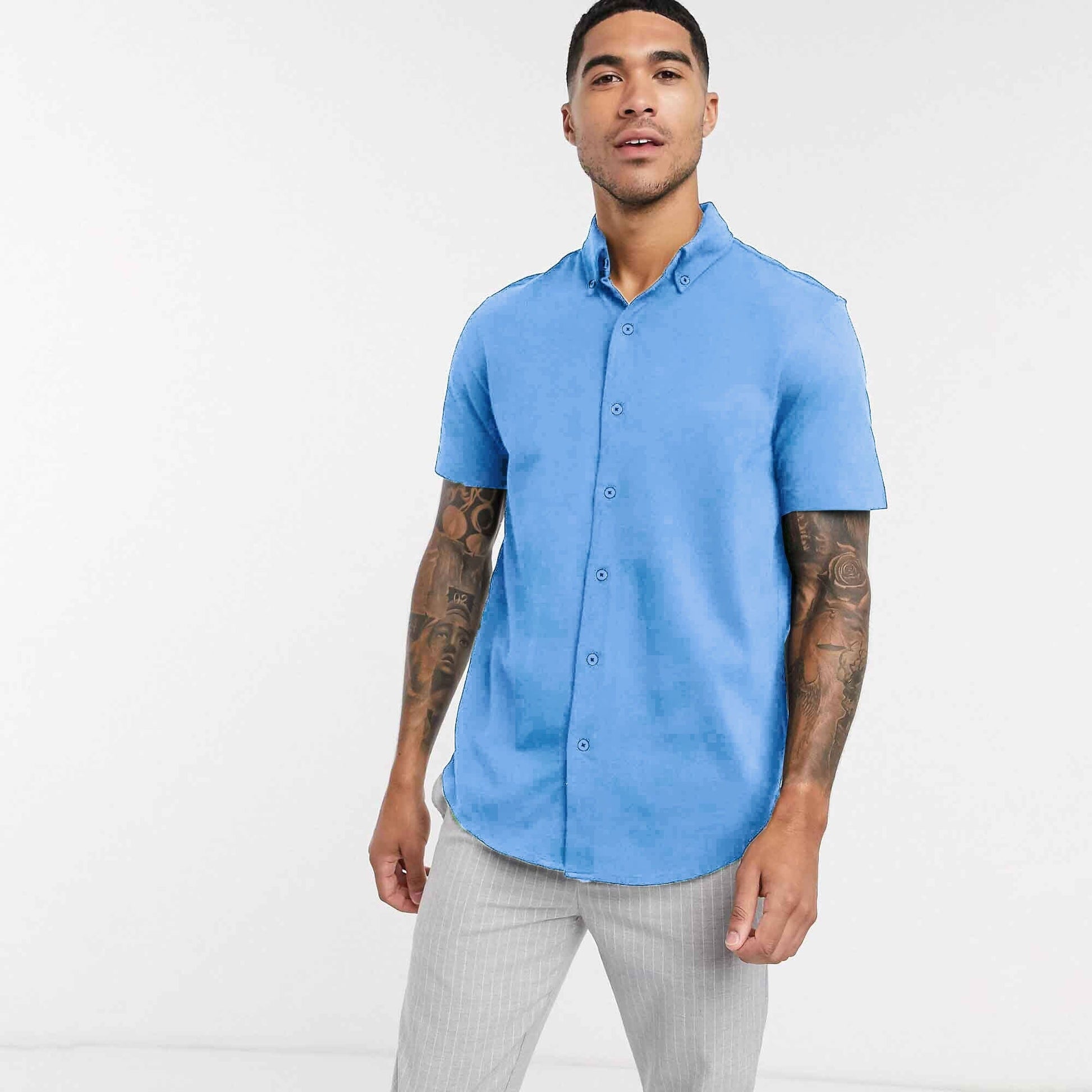 Polo Republica Men's Essentials Short Sleeve Pique Casual Shirt Men's Casual Shirt Polo Republica Sky S