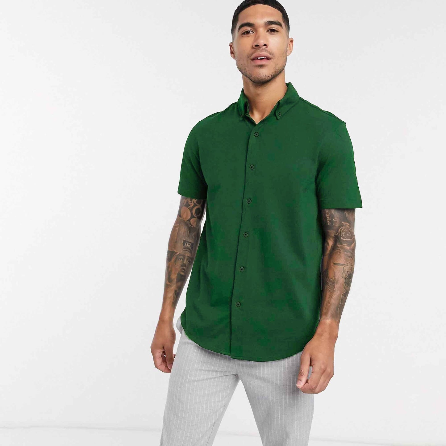 Polo Republica Men's Essentials Short Sleeve Pique Casual Shirt Men's Casual Shirt Polo Republica Bottle Green S