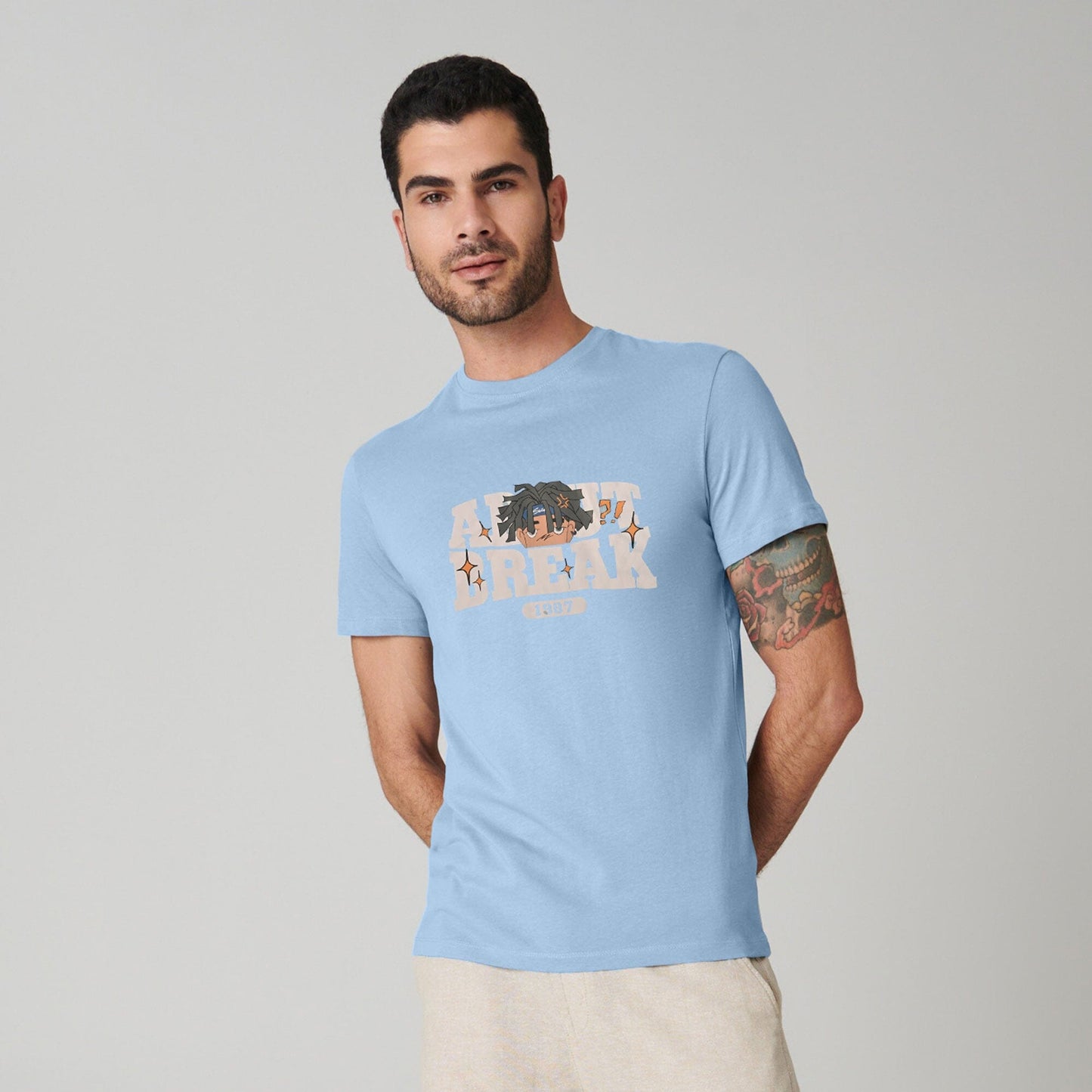 Polo Republica Men's About Break Printed Crew Neck Tee Shirt Men's Tee Shirt Polo Republica