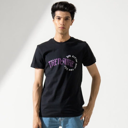 Polo Republica Men's Treasure Printed Crew Neck Tee Shirt Men's Tee Shirt Polo Republica Black S