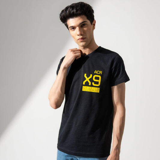 Polo Republica Men's ACR X9 Printed Crew Neck Tee Shirt Men's Tee Shirt Polo Republica Black S
