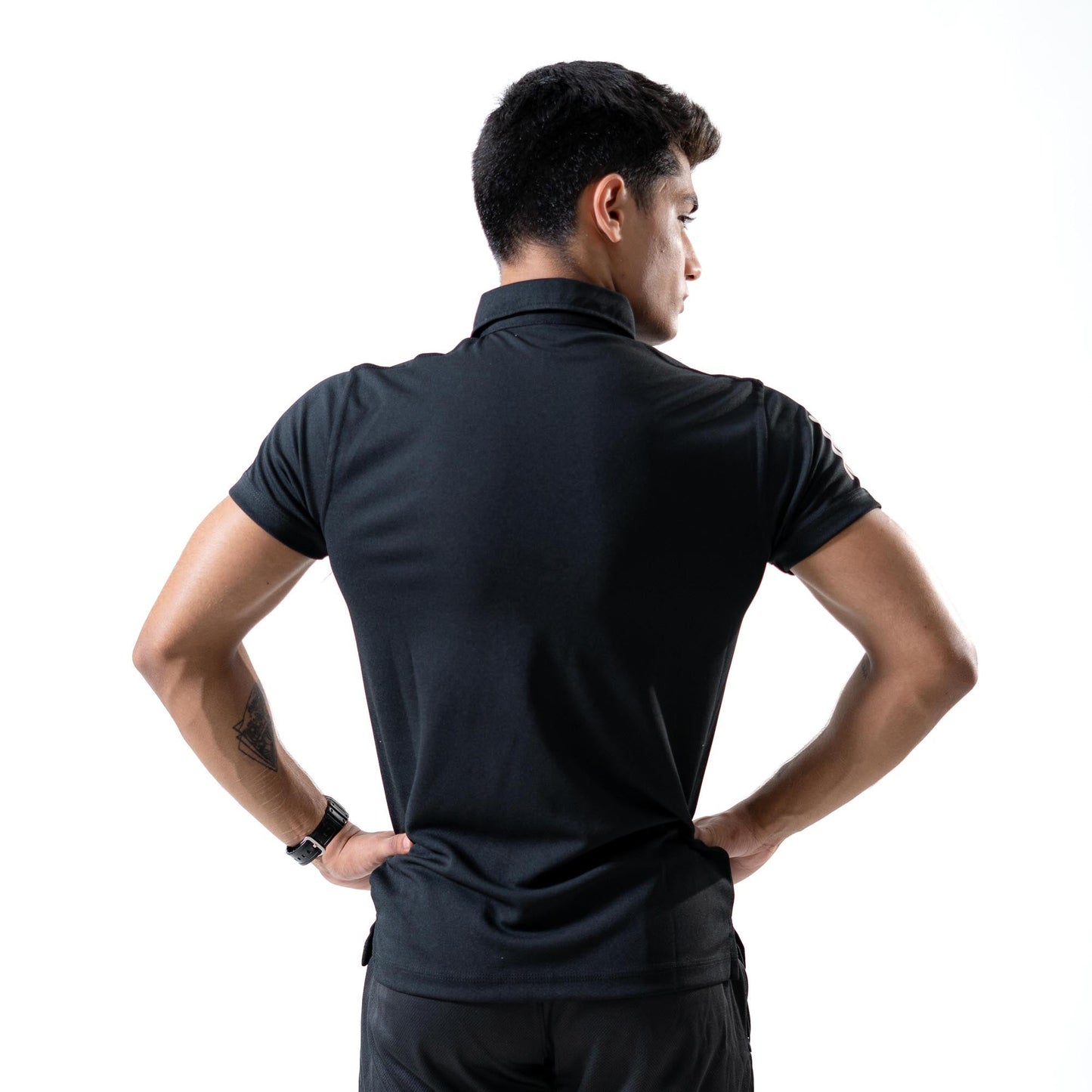 Polo Republica Men's PR & Three Strips Printed Activewear Polo Shirt