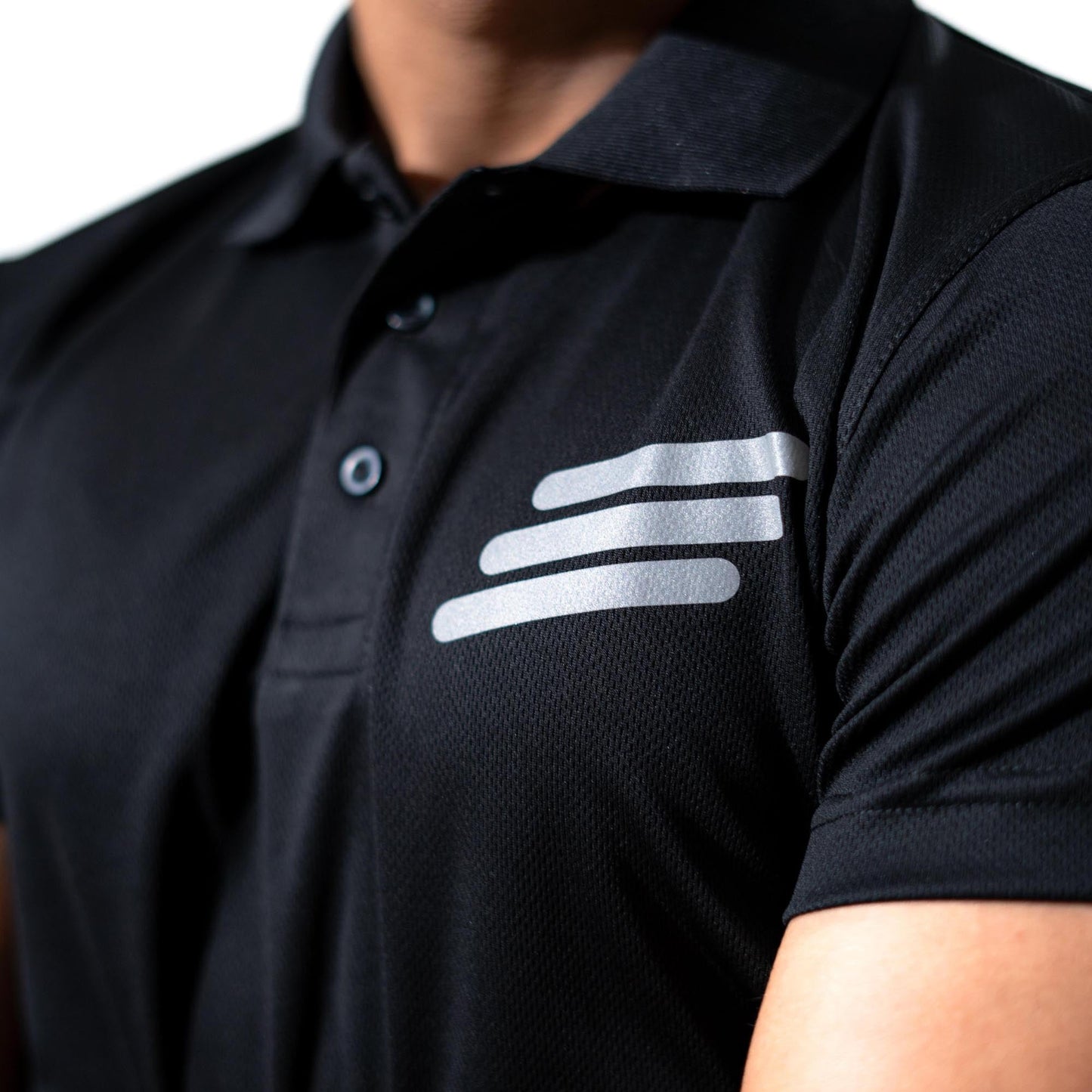 Polo Republica Men's Three Strips & PR Printed Activewear Polo Shirt