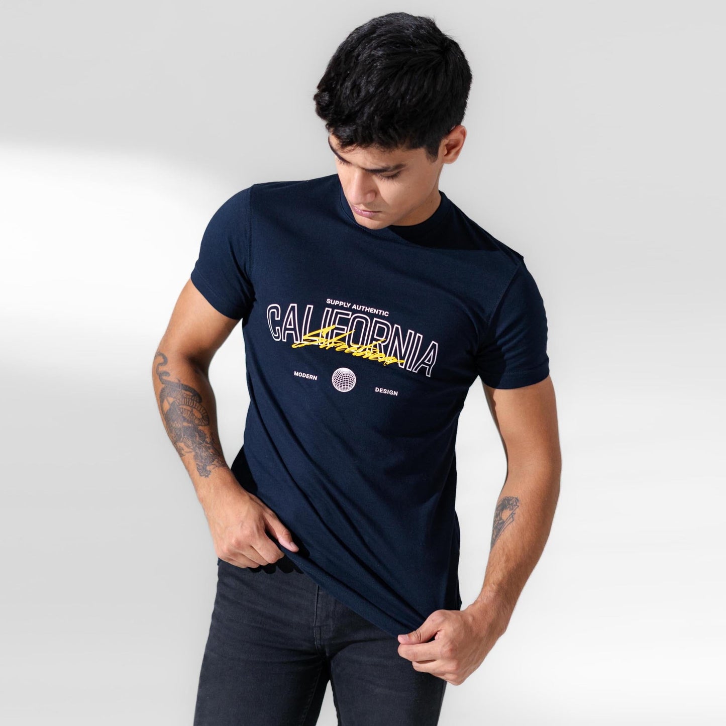 Polo Republica Men's Supply Authentic California Printed Crew Neck Tee Shirt Men's Tee Shirt Polo Republica Navy S