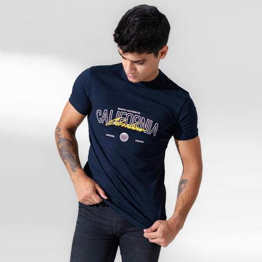 Polo Republica Men's Supply Authentic California Printed Crew Neck Tee Shirt Men's Tee Shirt Polo Republica Navy S