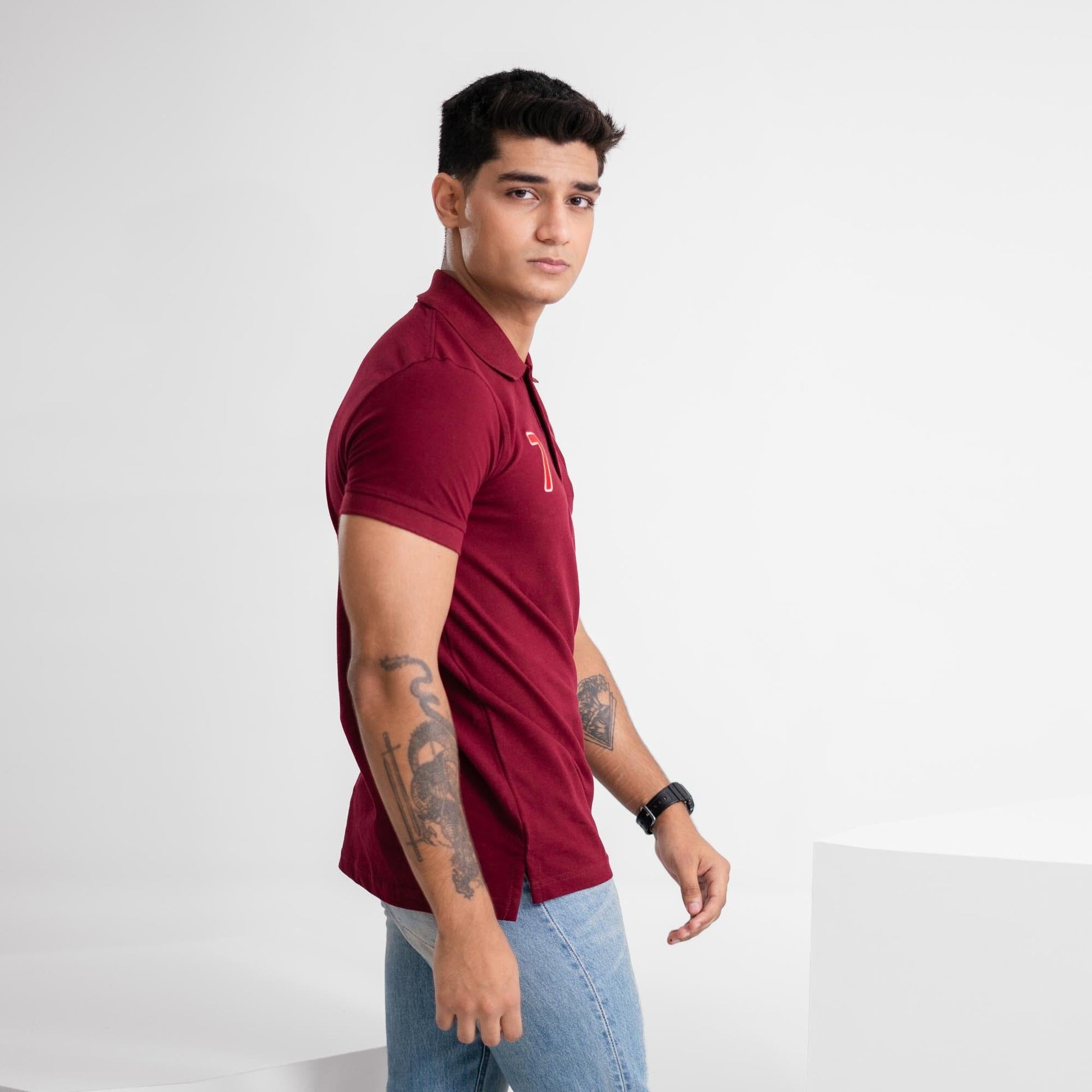 Polo Republica Men's Emblem & 7 Embroidered Short Sleeve Polo Shirt Men's Polo Shirt Polo Republica