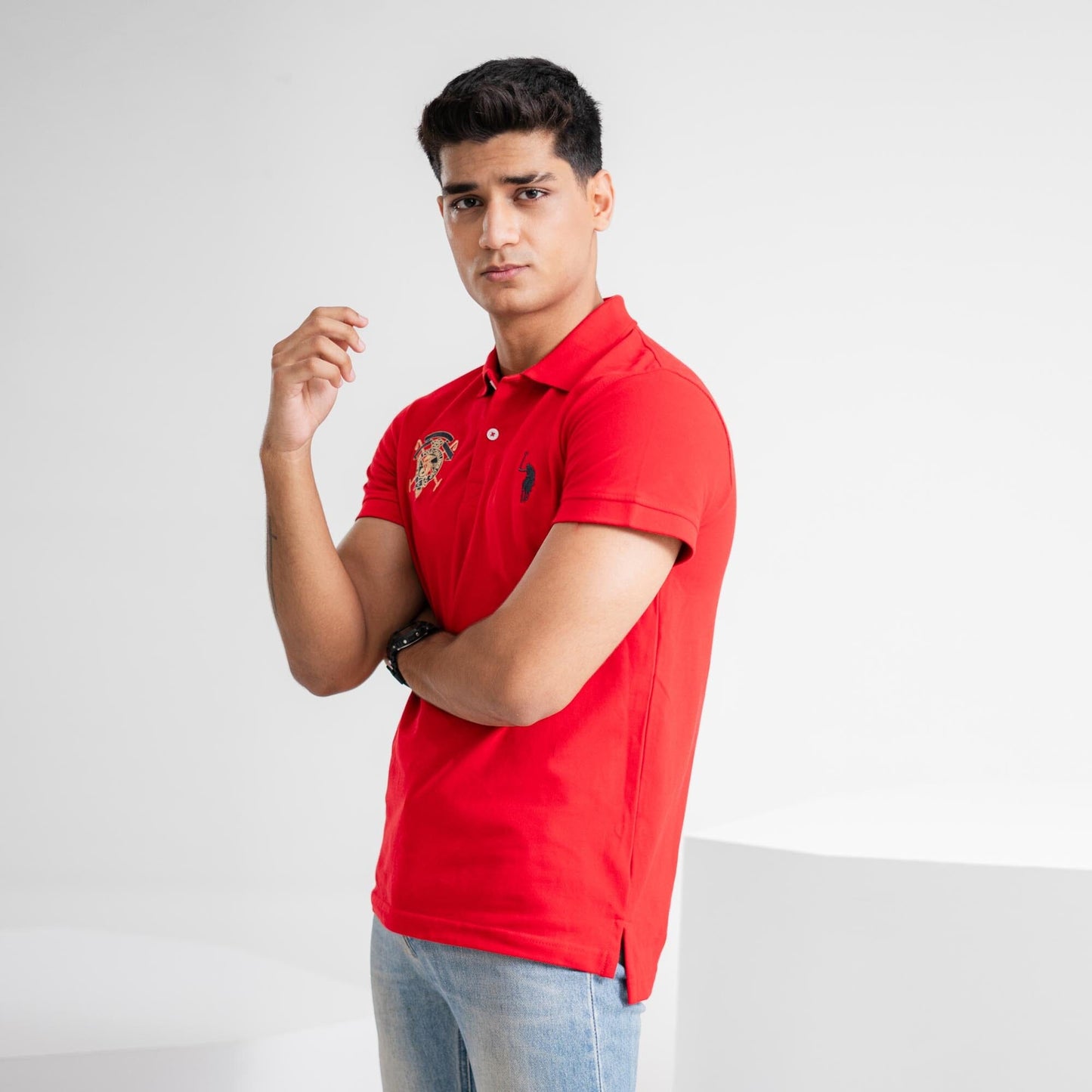 Polo Republica Men's Signature Pony & Crest Embroidered Short Sleeve Polo Shirt Men's Polo Shirt Polo Republica