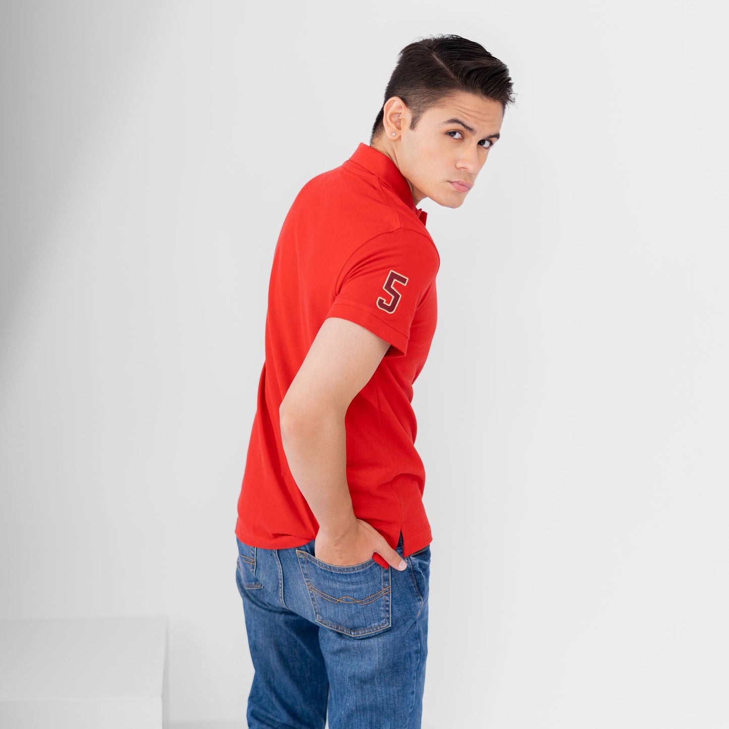 Polo Republica Men's Crown Crest & 5 Embroidered Short Sleeve Polo Shirt