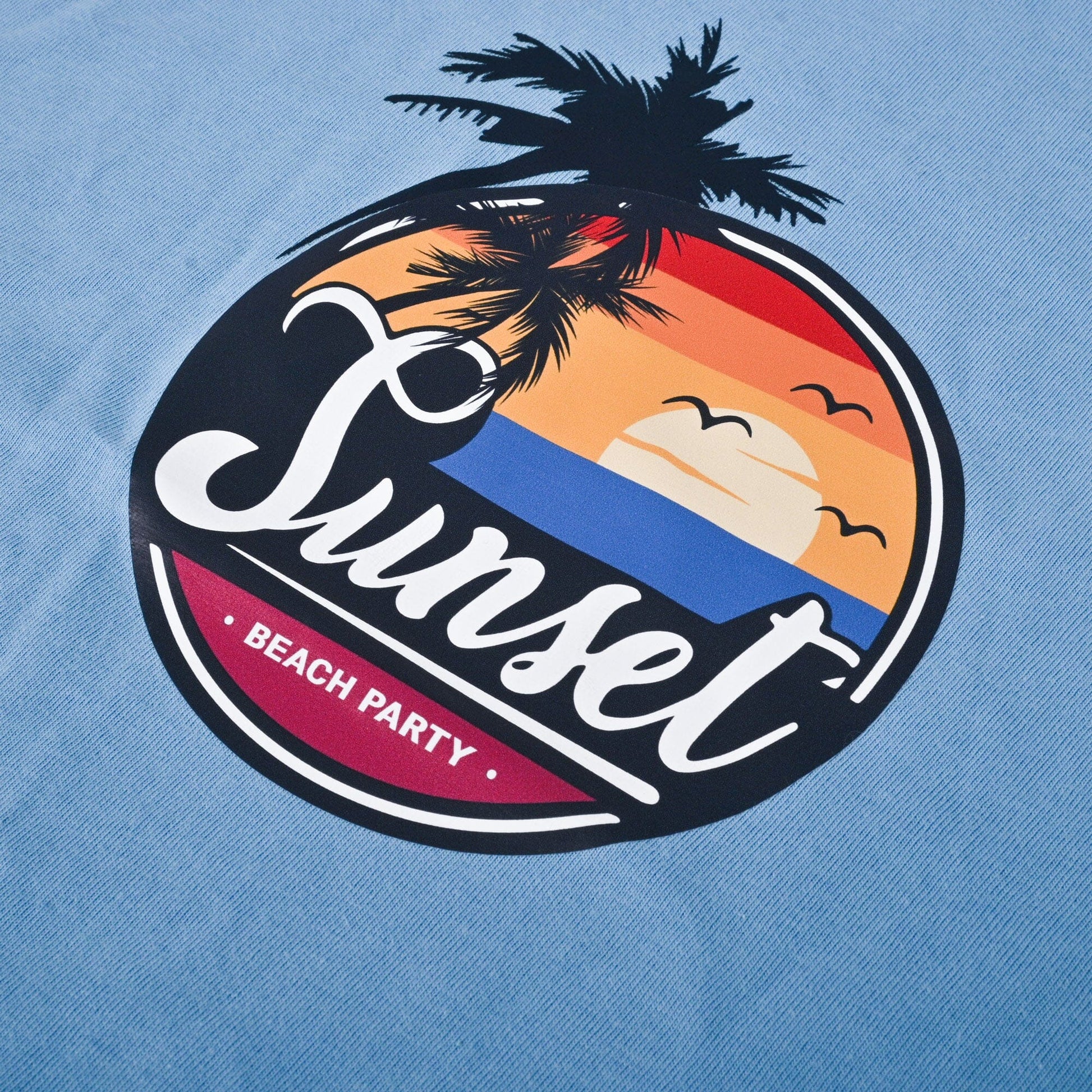 Polo Republica Men's Sunset Printed Crew Neck Tee Shirt Men's Tee Shirt Polo Republica