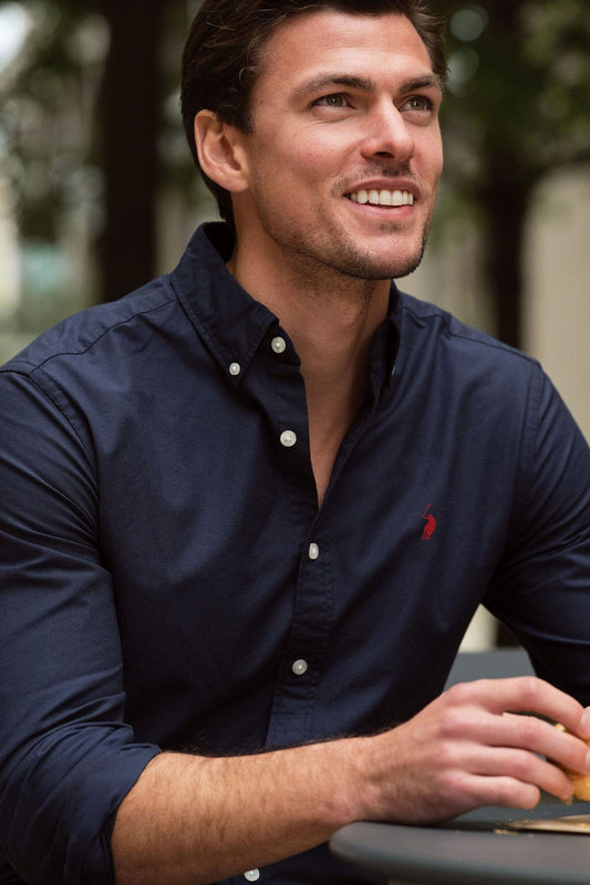 Polo Republica Men's Signature Pony Embroidered Solid Casual Shirt Men's Casual Shirt Polo Republica