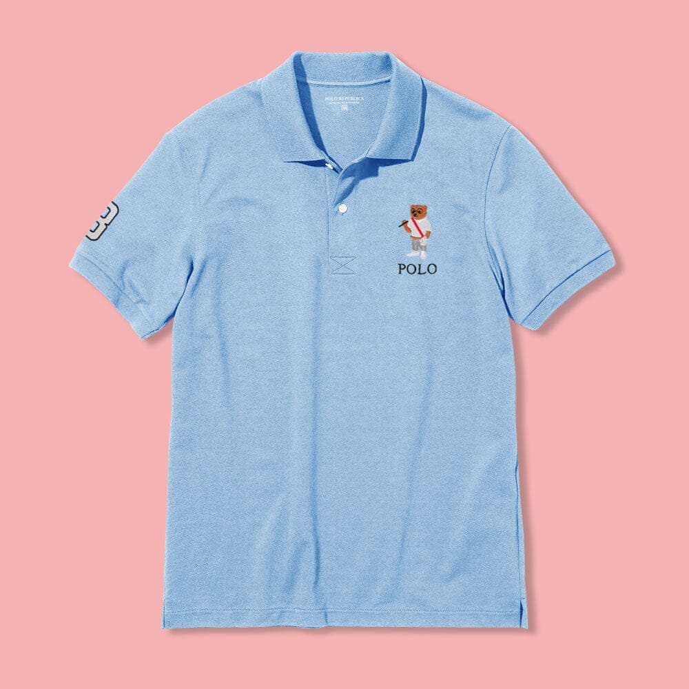 Polo Republica Men's Polo Bear & 8 Embroidered Short Sleeve Polo Shirt Men's Polo Shirt Polo Republica
