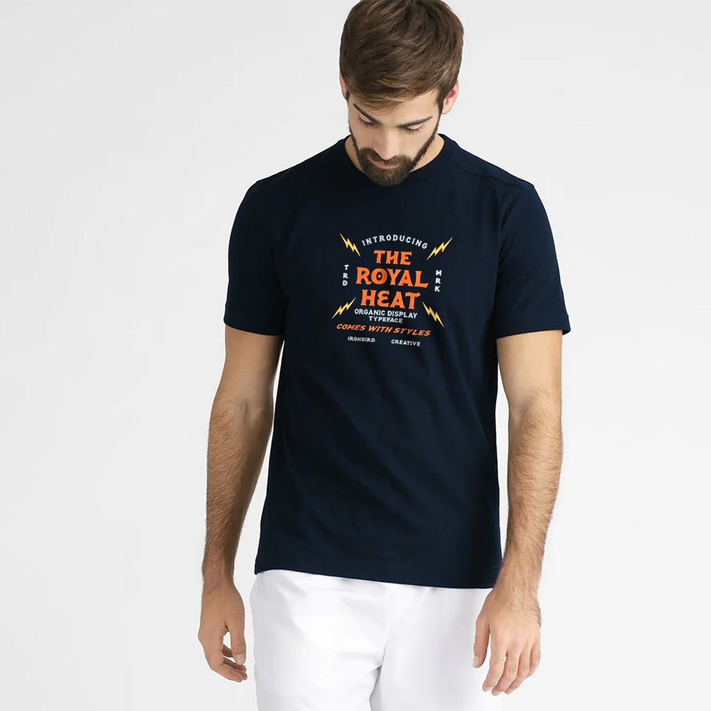 Polo Republica Men's The Royal Heat Printed Crew Neck Tee Shirt Men's Tee Shirt Polo Republica Navy S