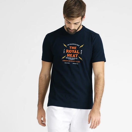 Polo Republica Men's The Royal Heat Printed Crew Neck Tee Shirt Men's Tee Shirt Polo Republica Navy S