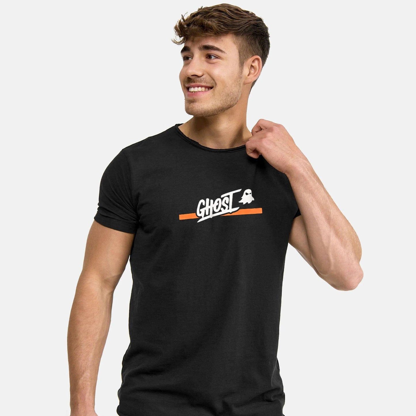 Polo Republica Men's Ghost Printed Crew Neck Tee Shirt Men's Tee Shirt Polo Republica Black S