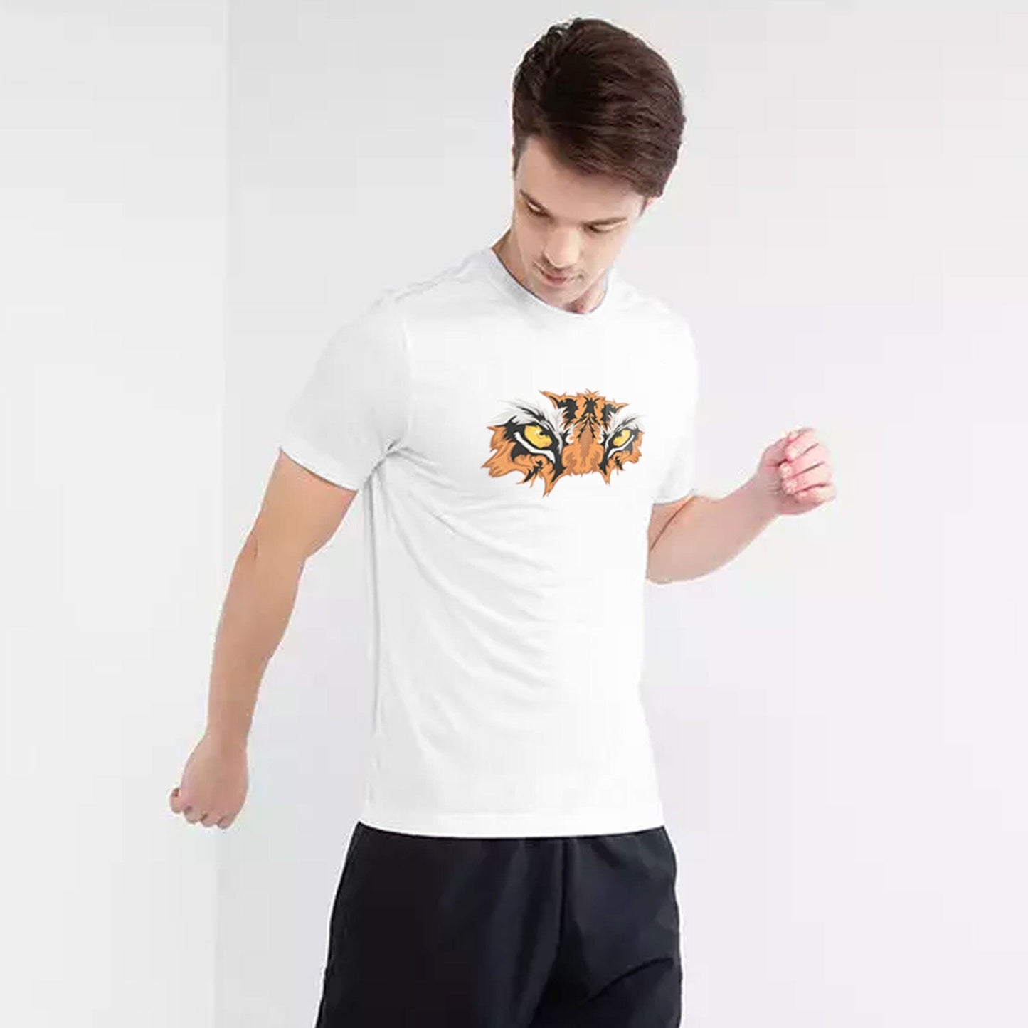 Polo Republica Men's Tiger Printed Crew Neck Tee Shirt