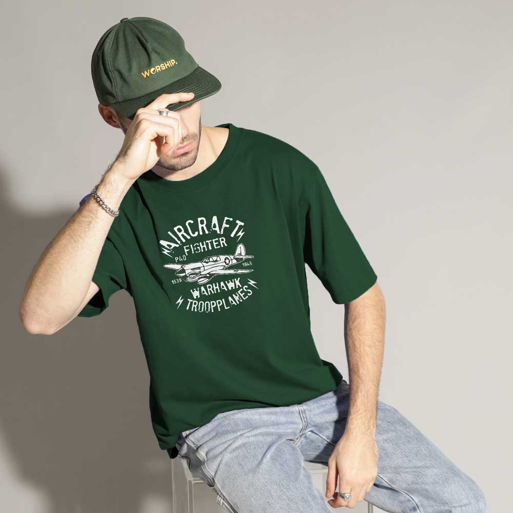 Polo Republica Men's Air Craft Printed Crew Neck Tee Shirt Men's Tee Shirt Polo Republica