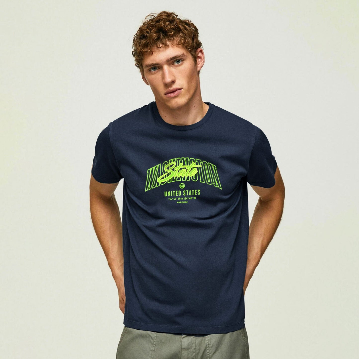 Polo Republica Men's Washington State Printed Crew Neck Tee Shirt Men's Tee Shirt Polo Republica Navy S