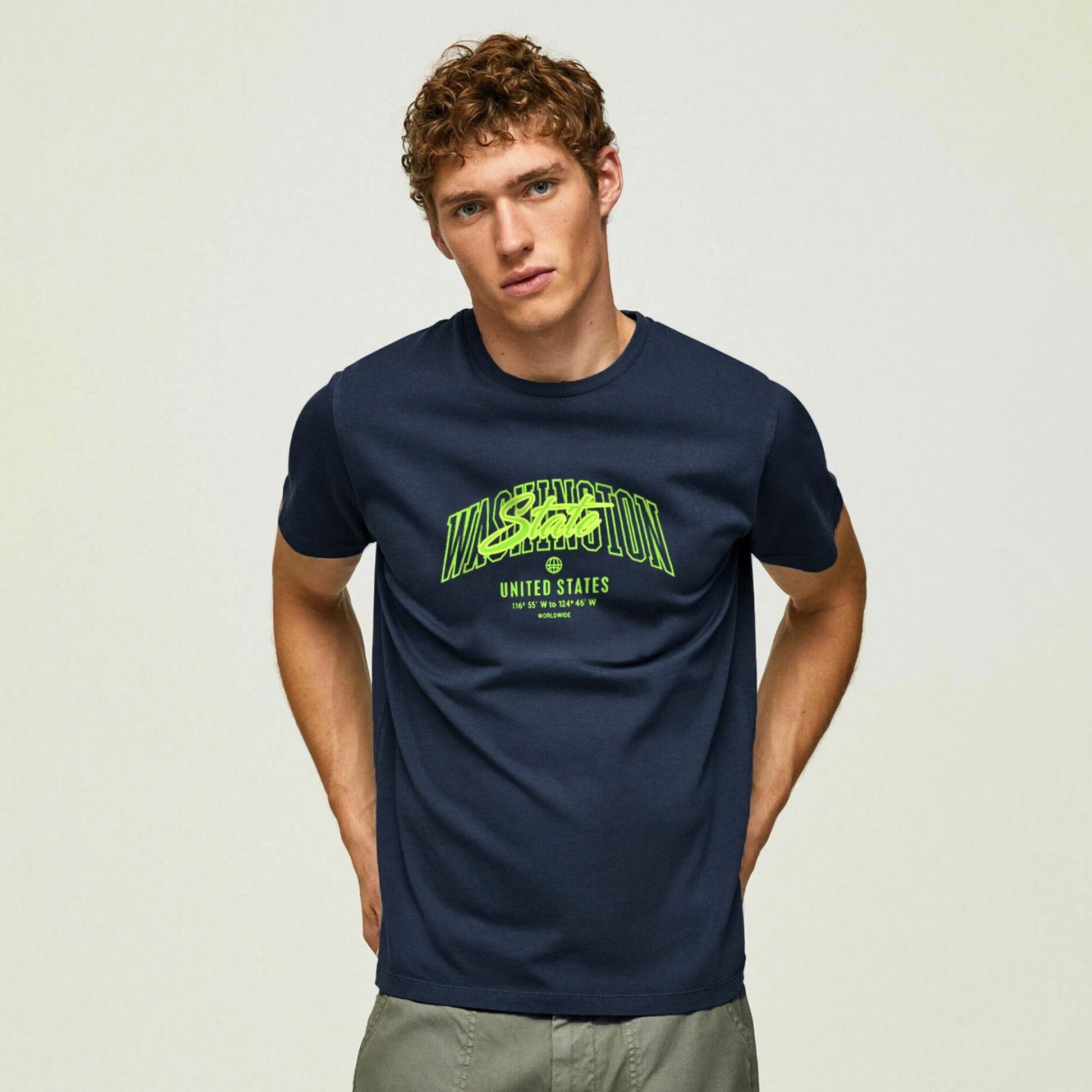 Polo Republica Men's Washington State Printed Crew Neck Tee Shirt Men's Tee Shirt Polo Republica Navy S