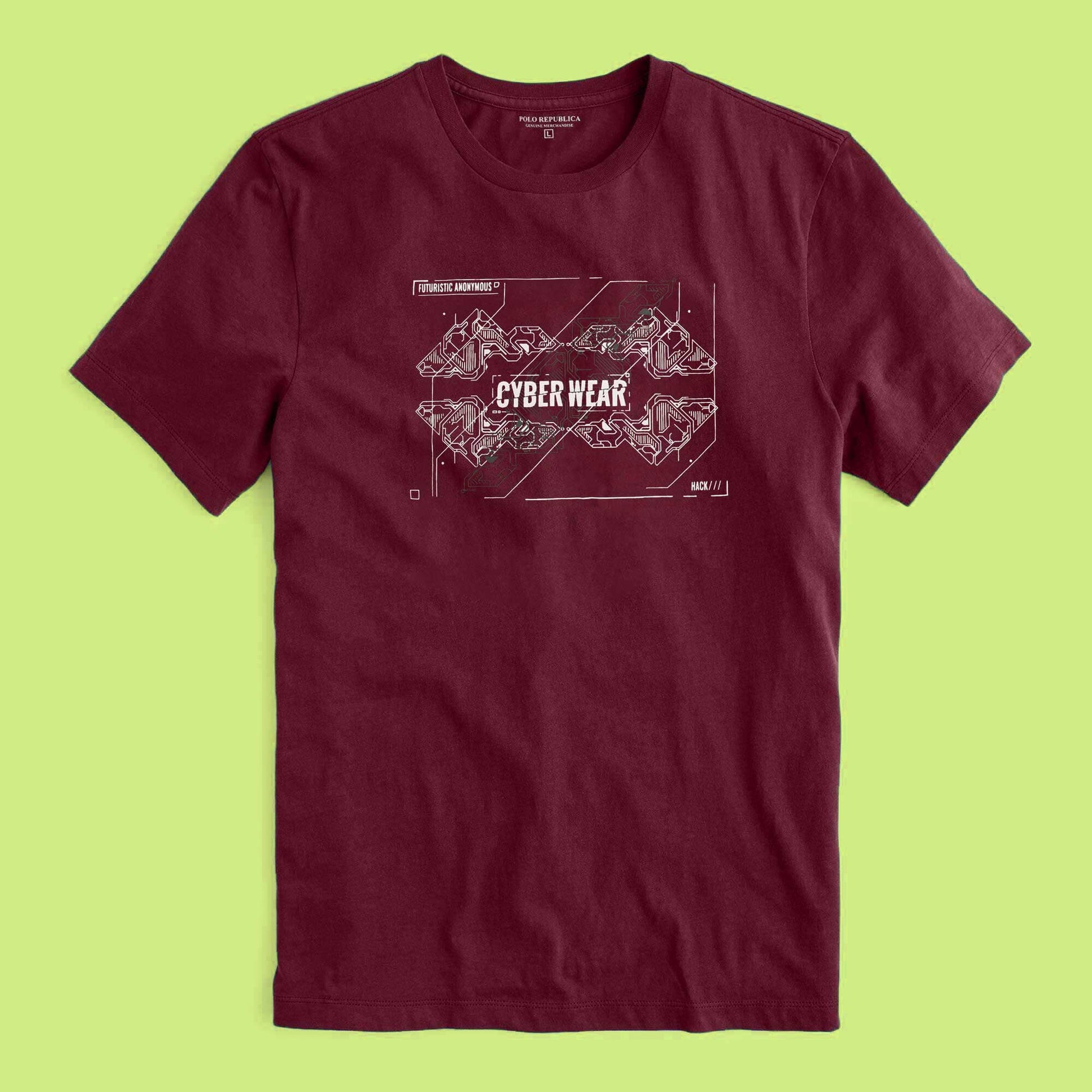 Polo Republica Men's Cyber Wear Printed Crew Neck Tee Shirt Men's Tee Shirt Polo Republica