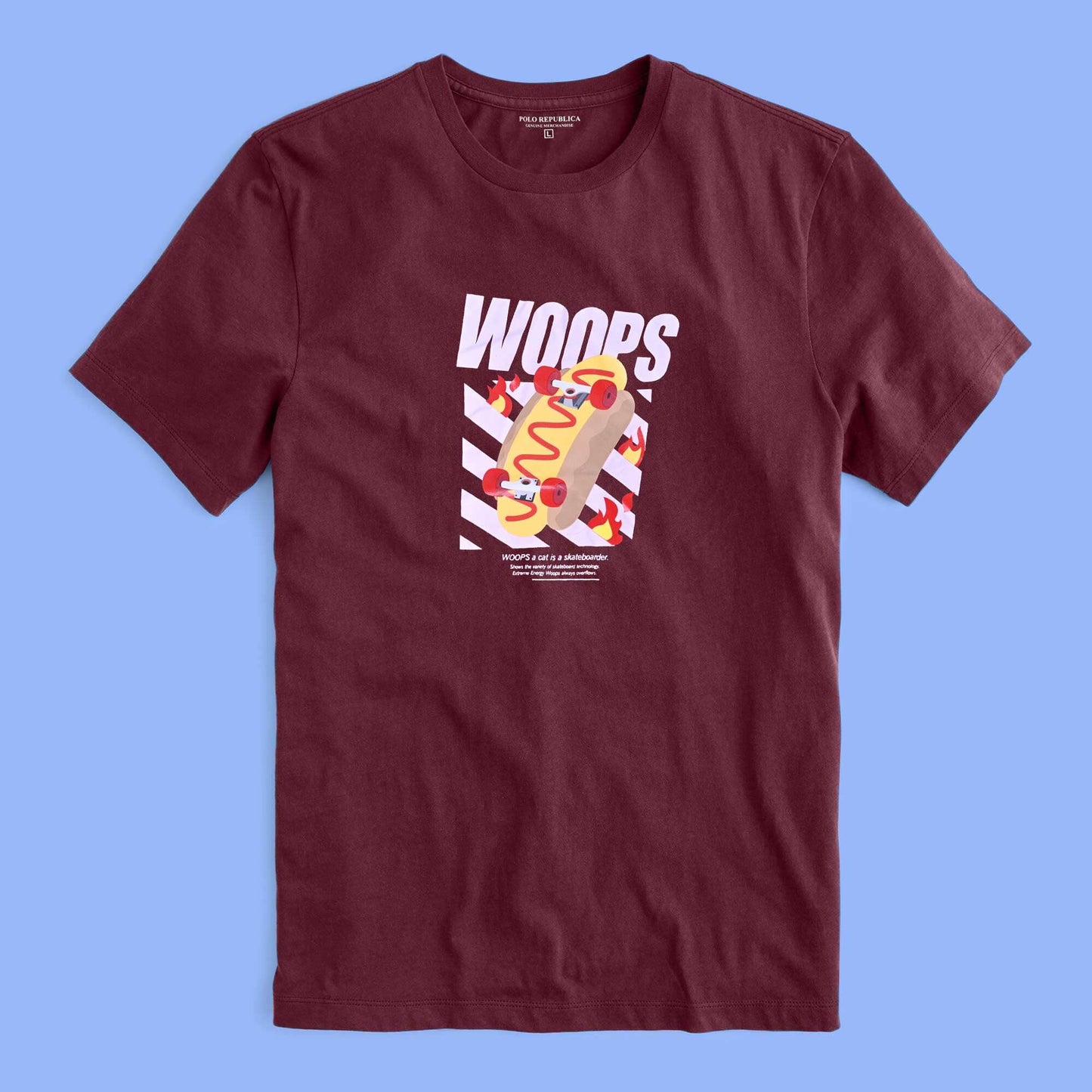 Polo Republica Men's Woops Printed Crew Neck Tee Shirt Men's Tee Shirt Polo Republica