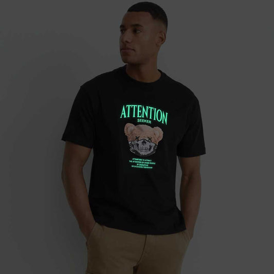 Polo Republica Men's Attention Seeker "Glow in The Dark" Printed Short Sleeve Tee Shirt Men's Tee Shirt Polo Republica