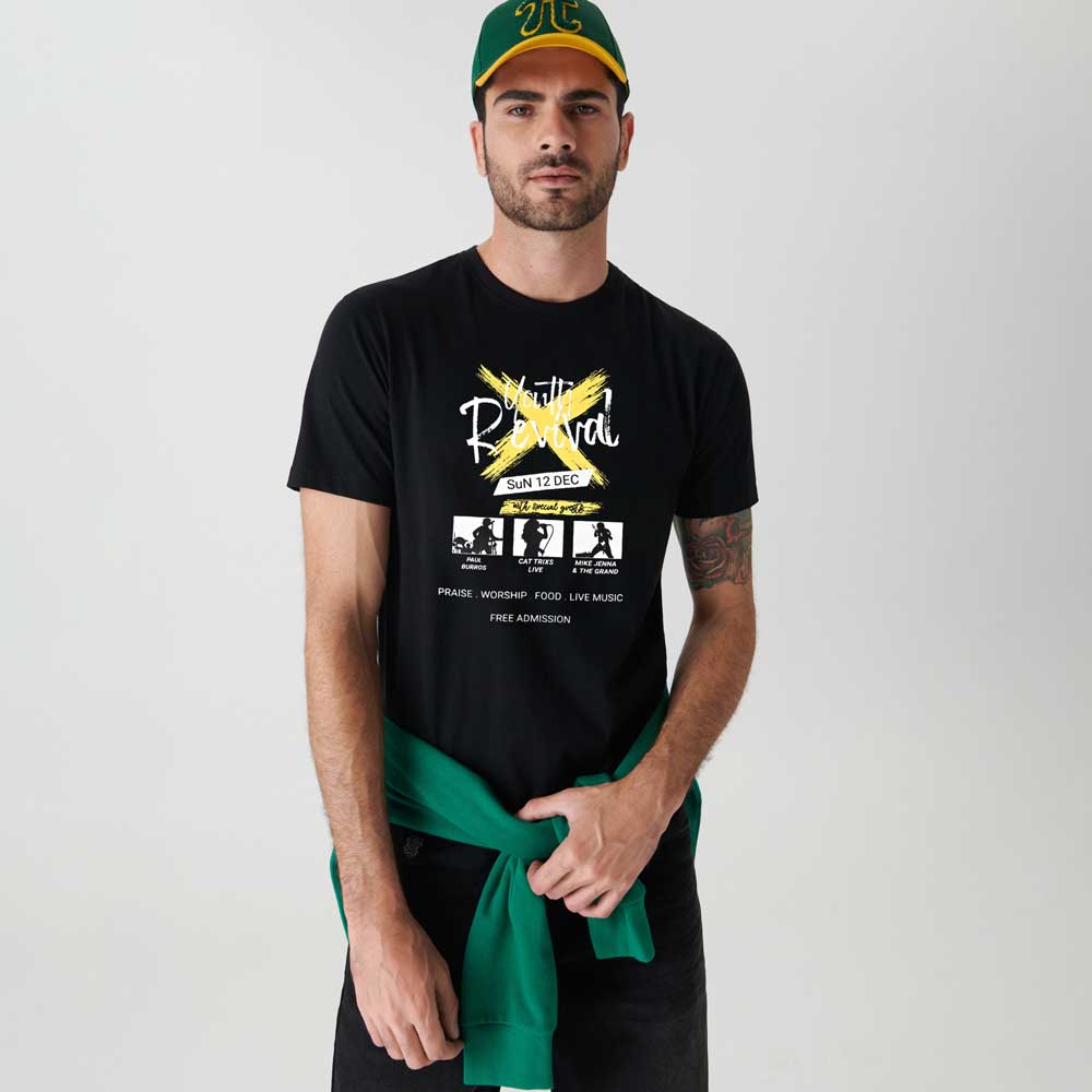 Polo Republica Men's Youth Revival Printed Crew Neck Tee Shirt Men's Tee Shirt Polo Republica