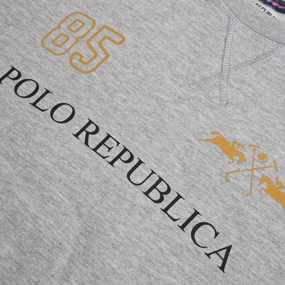 Polo Republica Men's Double Pony 85 Printed Fleece Sweat Shirt Men's Sweat Shirt Polo Republica