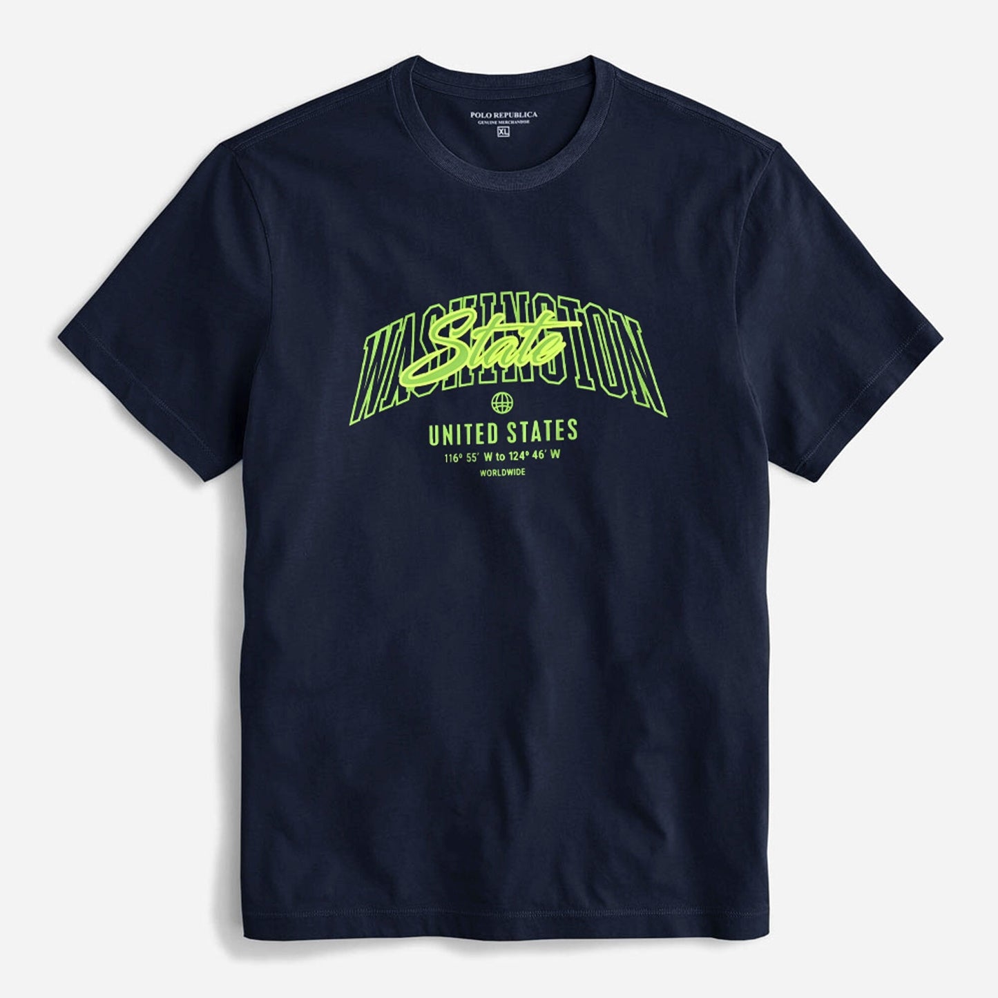 Polo Republica Men's Washington State Printed Crew Neck Tee Shirt Men's Tee Shirt Polo Republica