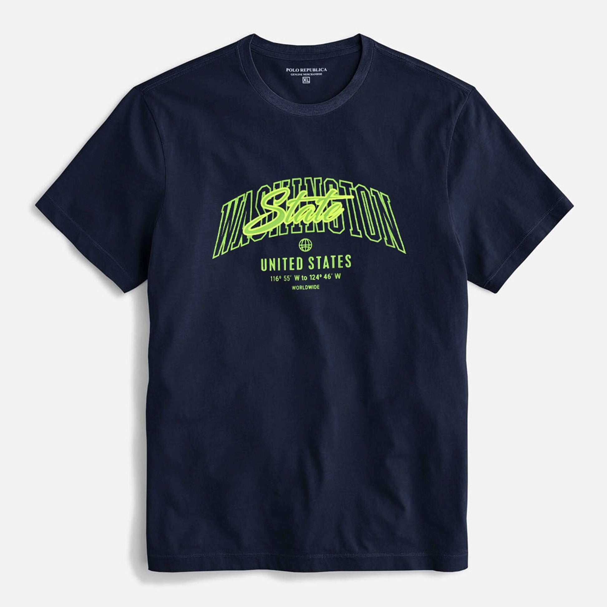 Polo Republica Men's Washington State Printed Crew Neck Tee Shirt Men's Tee Shirt Polo Republica