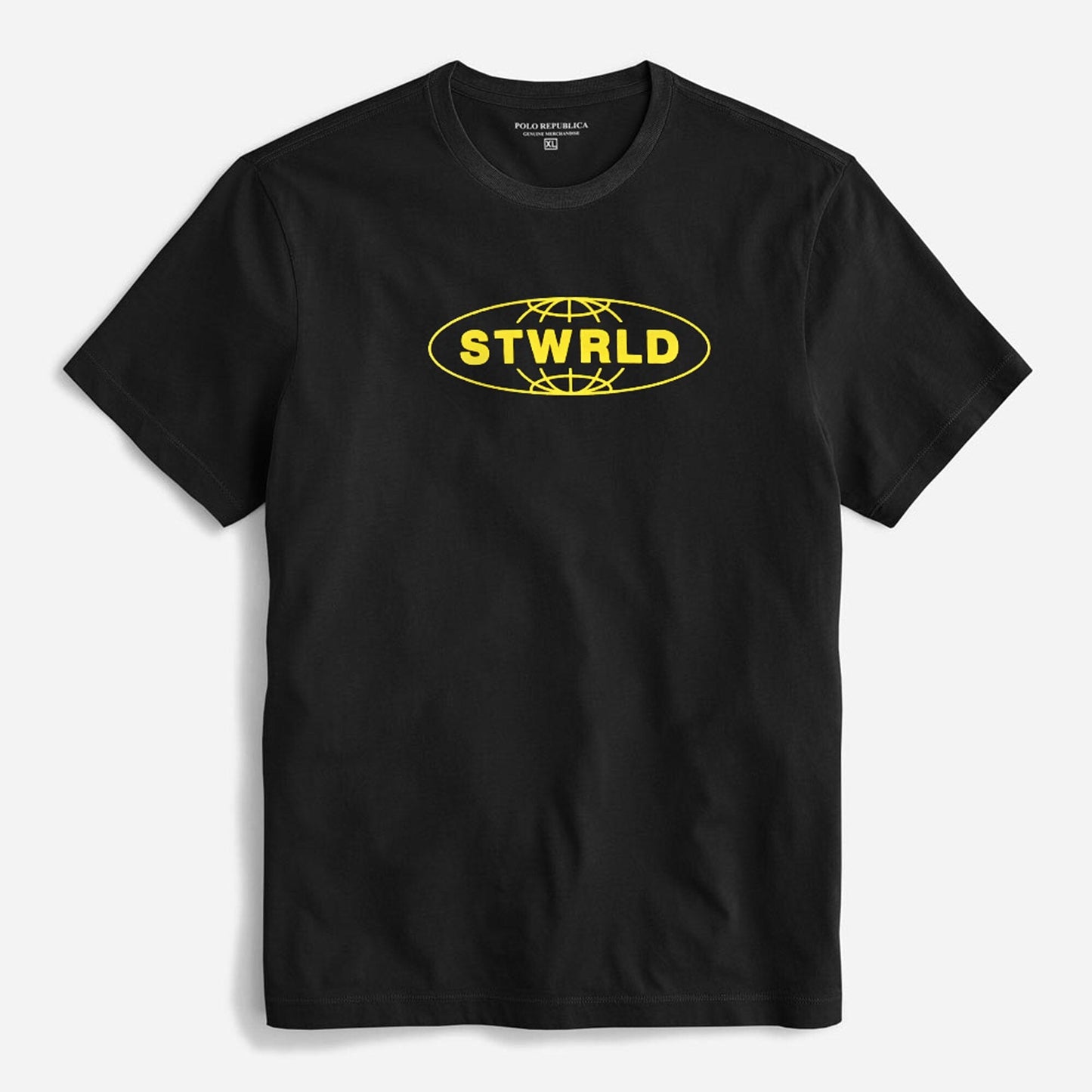 Polo Republica Men's Stwrld Printed Crew Neck Tee Shirt Men's Tee Shirt Polo Republica