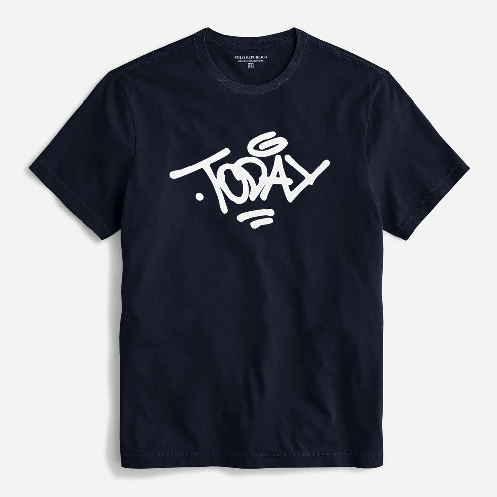 Polo Republica Men's Today Printed Crew Neck Tee Shirt Men's Tee Shirt Polo Republica Navy S