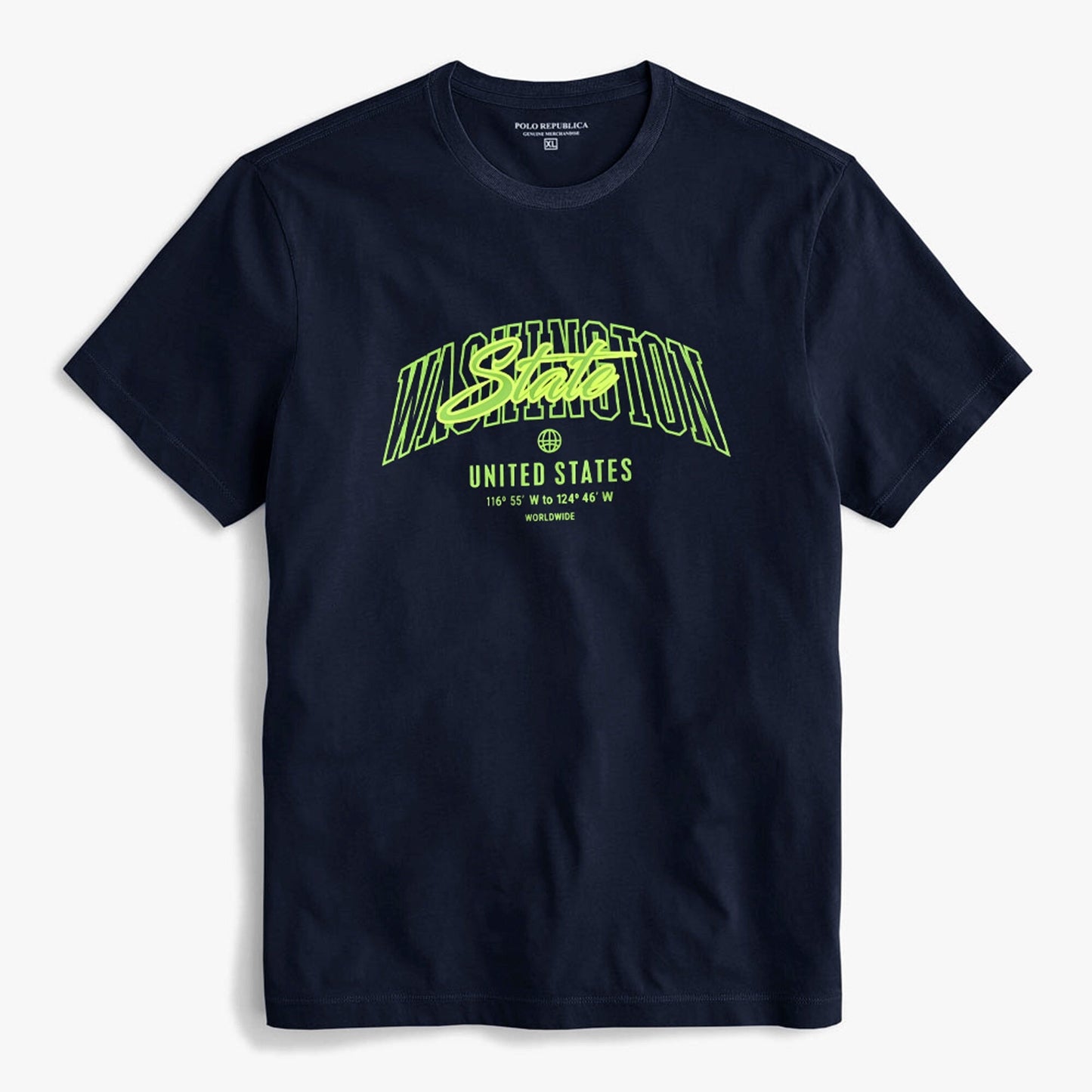 Polo Republica Men's Washington State Printed Crew Neck Tee Shirt Men's Tee Shirt Polo Republica