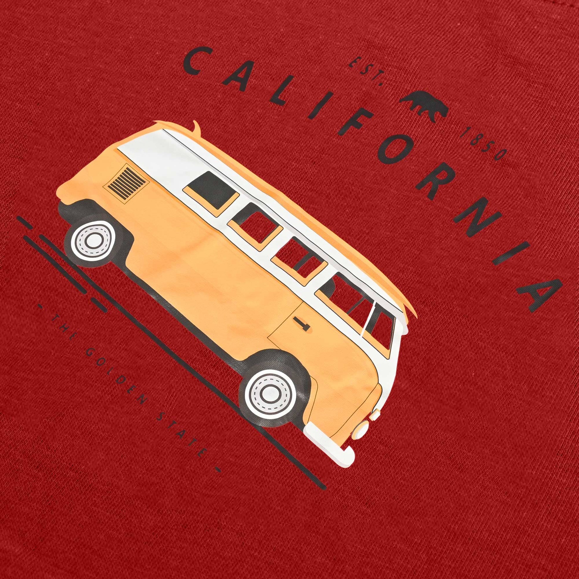 Polo Republica Men's California Van Printed Crew Neck Tee Shirt Men's Tee Shirt Polo Republica