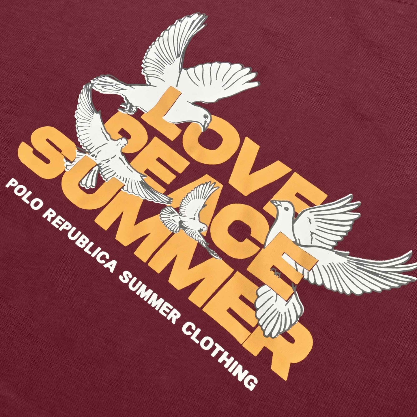 Polo Republica Men's Love Peace Summer Printed Crew Neck Tee Shirt Men's Tee Shirt Polo Republica