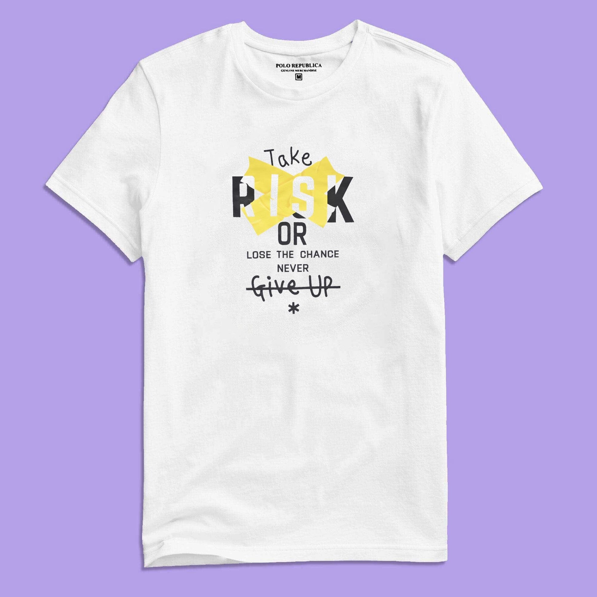 Polo Republica Men's Take Risk Printed Crew Neck Tee Shirt Men's Tee Shirt Polo Republica