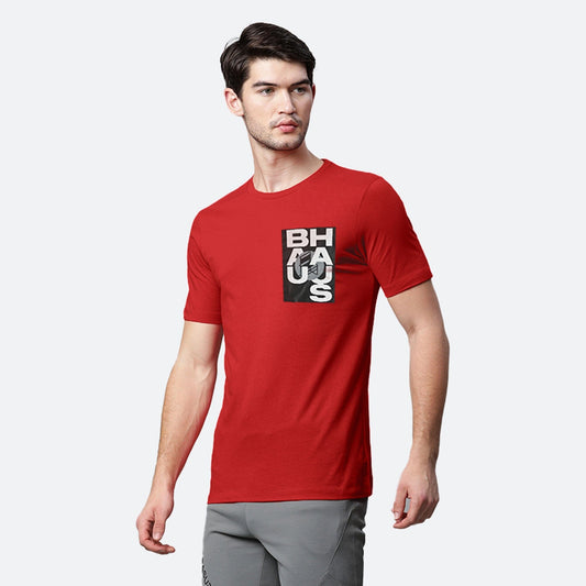 Polo Republica Men's Bhaauus Printed Crew Neck Tee Shirt Men's Tee Shirt Polo Republica Red S