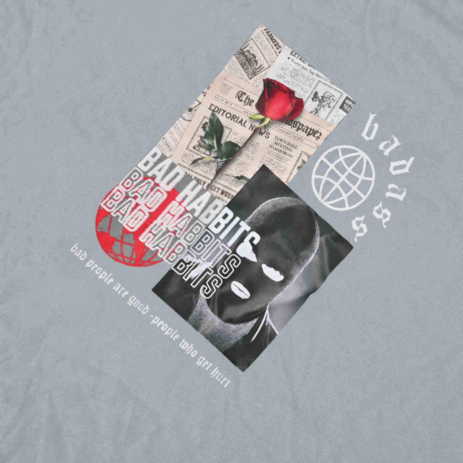 Polo Republica Men's Bad Habits Printed Crew Neck Tee Shirt Men's Tee Shirt Polo Republica