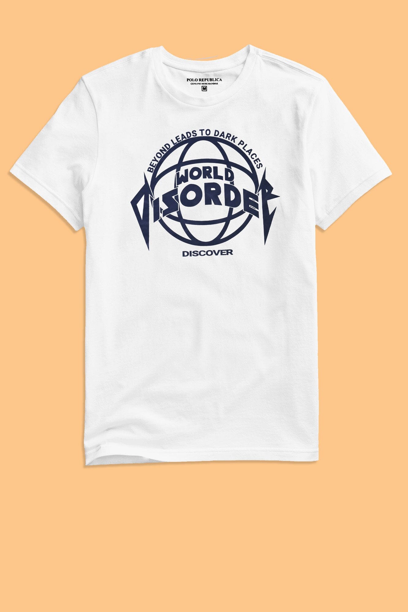 Polo Republica Men's World Disorder Printed Crew Neck Tee Shirt Men's Tee Shirt Polo Republica