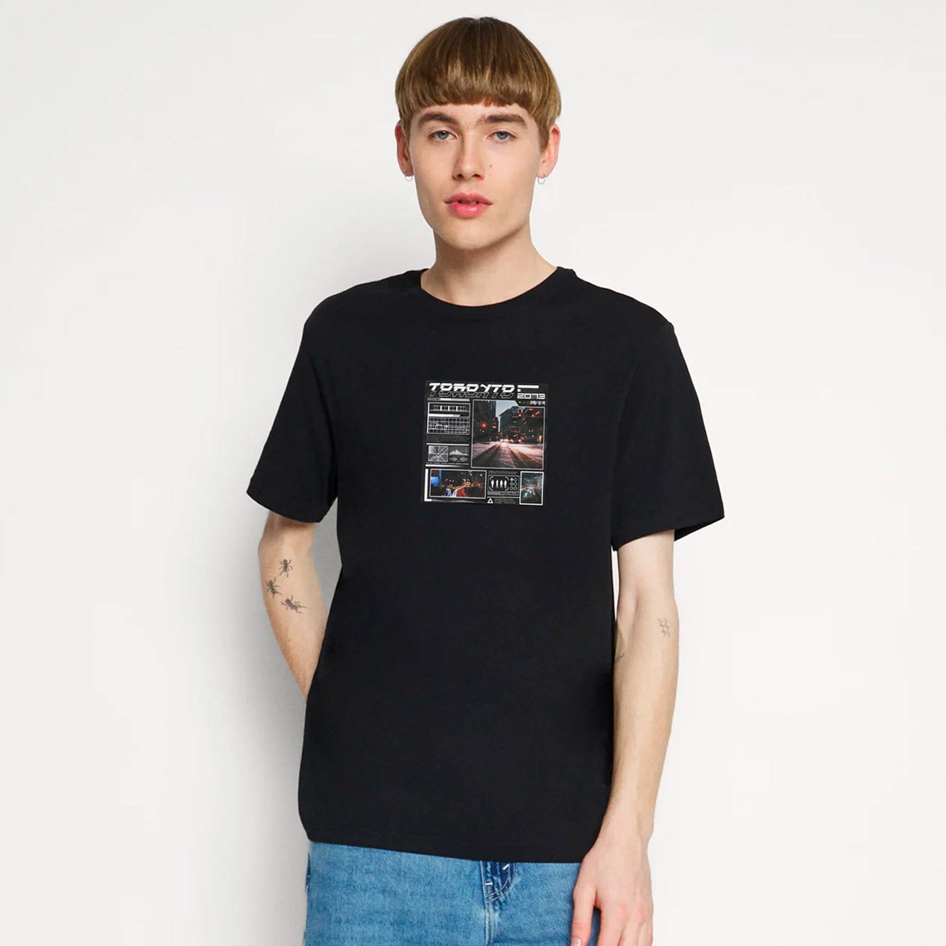 Polo Republica Men's Toronto Printed Crew Neck Tee Shirt Men's Tee Shirt Polo Republica Black S