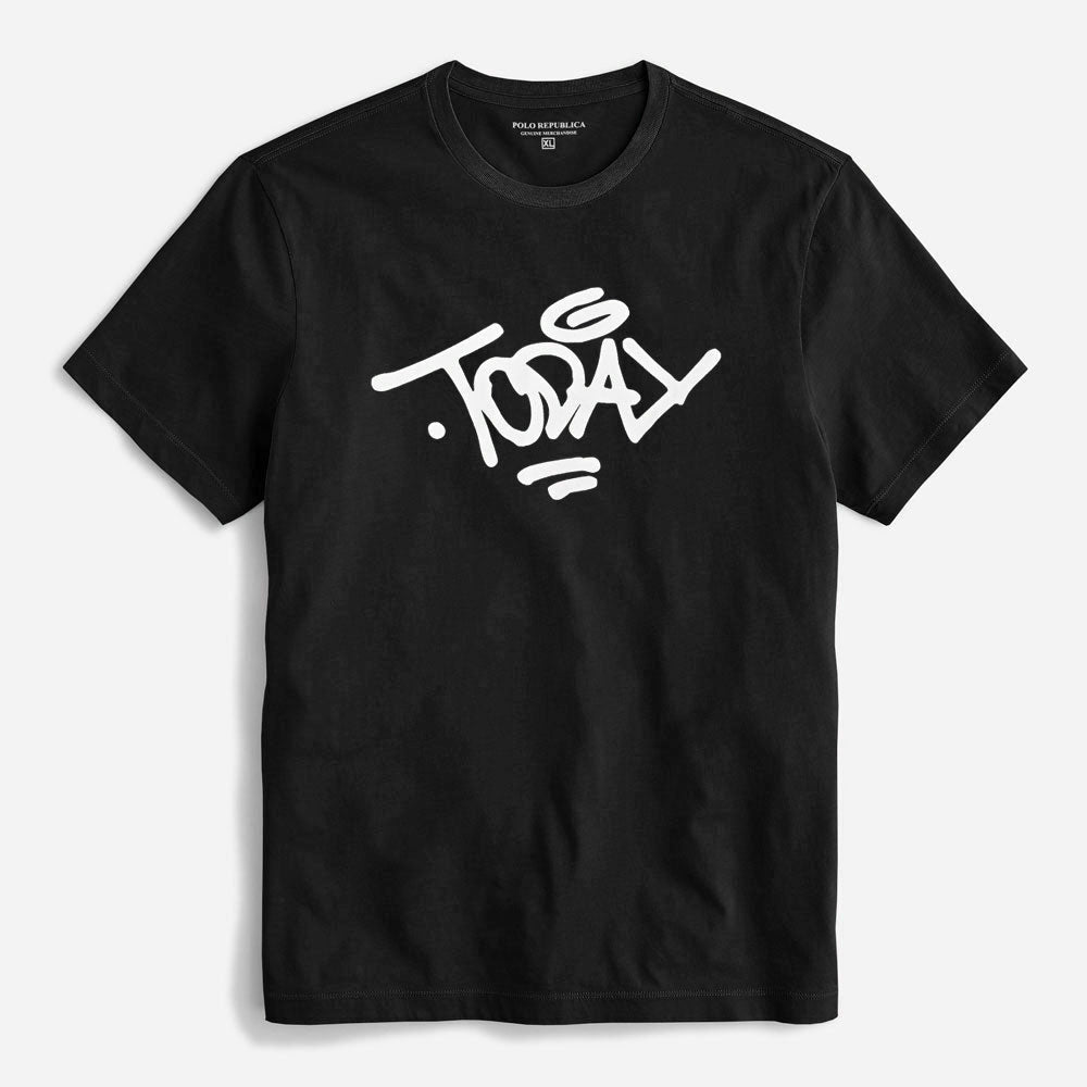 Polo Republica Men's Today Printed Crew Neck Tee Shirt Men's Tee Shirt Polo Republica Black S