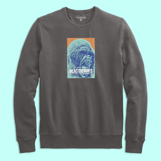 Polo Republica Men's Beastie Boy Printed Long Sleeve Sweat Shirt Men's Sweat Shirt Polo Republica Mud XS