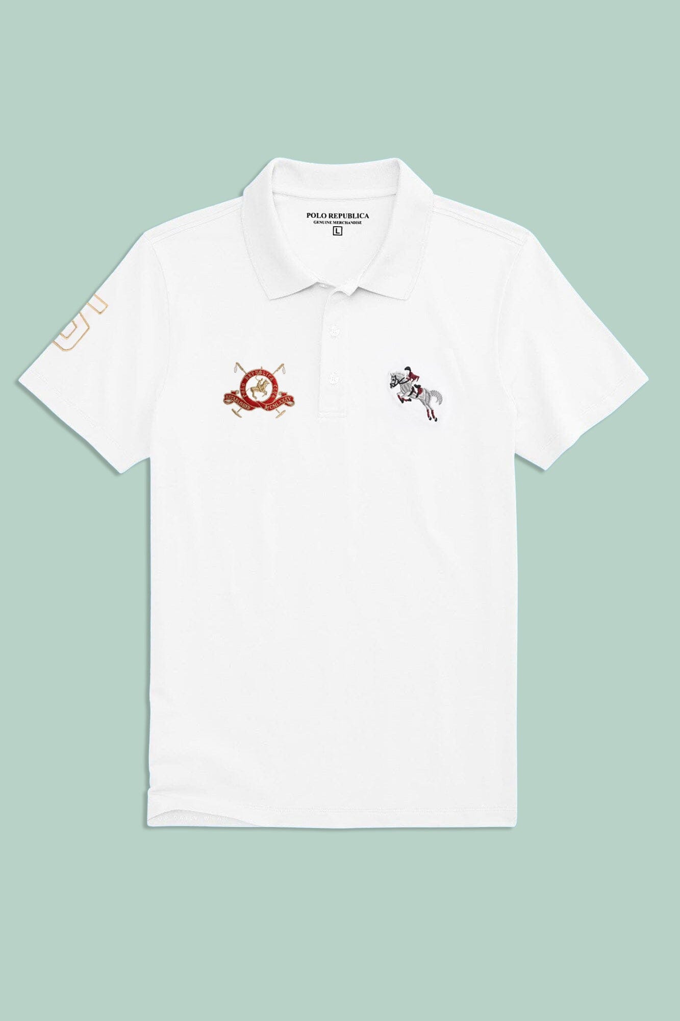 Polo Republica Men's Horse Rider & 5 Embroidered Short Sleeve Polo Shirt Men's Polo Shirt Polo Republica